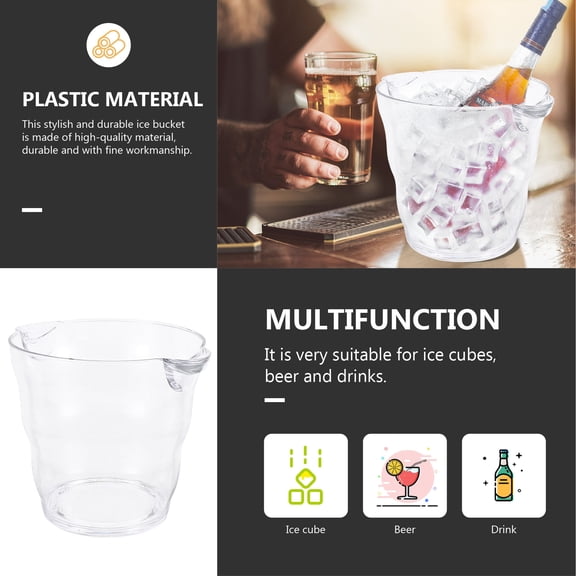 HAMPPLIES Elegant Transparent Beer Bucket for Ktv and Party Beverage Storage