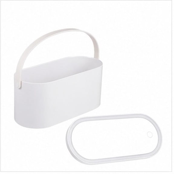 HAMPPLIES Portable Makeup Case with LED Mirror, Touch Control Light, White