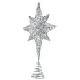 thumbnail image 1 of HAMPPLIES Tree Topper for Artificial Tree 1Pc Eight Pointed Silver 30x6.3in Holiday Decor, 1 of 8
