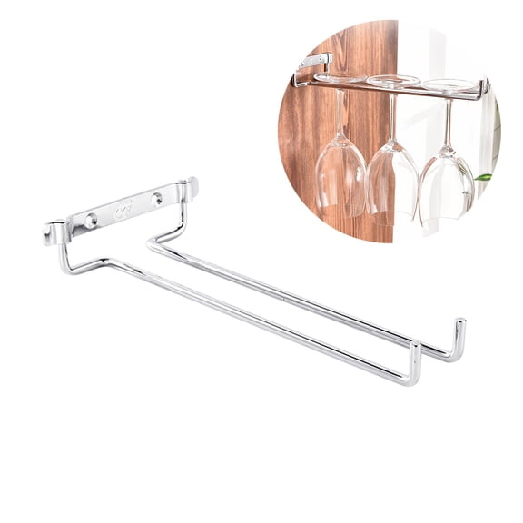 HAMPPLIES Upside Down Goblet Rack Silver Wine Glass Holder for Stable Storage and Easy Access