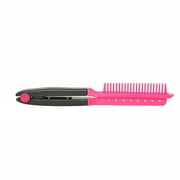 HAMPPLIES V Shape Hair Straightener Comb in Pink for Effortless Hair Styling and Detangling