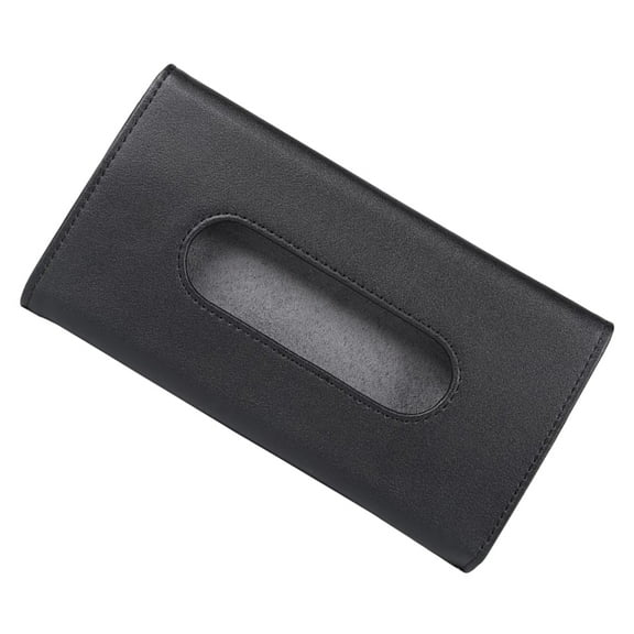 HAMPPLIES Vehicle Tissues Case 1Set Black PU Tissue Box for Car and Office Use