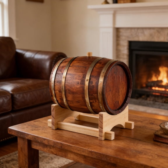 HAMPPLIES Water Dispenser Stand Oak Wood with Easy Assembly for Home Use and Beverage Display
