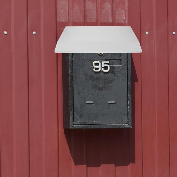 HAMPPLIES Wall Mounted Mailbox Protector Guard in White Stainless Steel for Outdoor Use