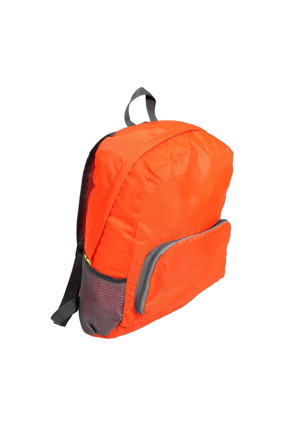 Waterproof Rolltop Backpack Orange Compact Foldable Lightweight Daypack for Outdoor Travel Hiking