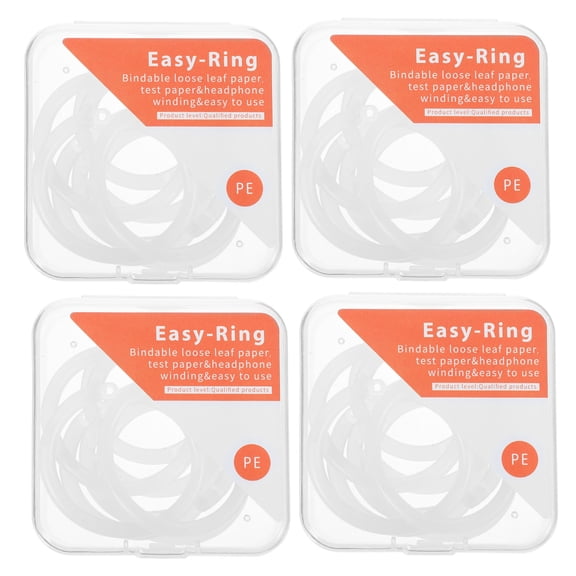 HAMPPLIES Office Binder Rings Plastic White for Organizing Paper and Cards