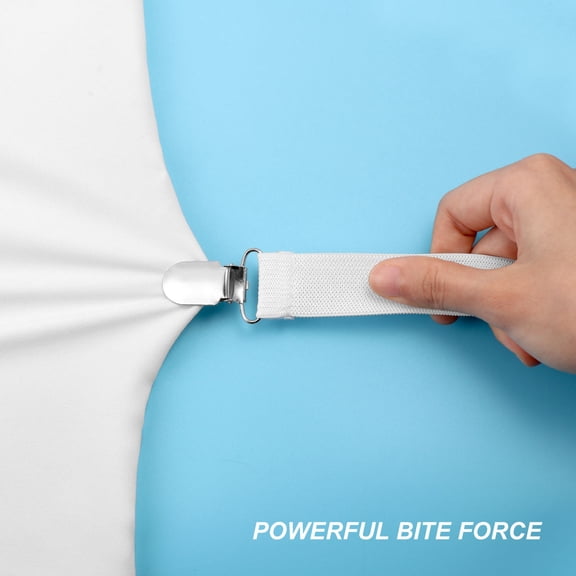 HAMPPLIES White Elastic Sheet Bands with Strong Grip for Bed Sheets, Mattress Pads, and Flat Sheet Holders