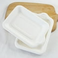 thumbnail image 1 of HAMPPLIES White Rectangular Paper Plates for Picnic and Bbq 50Pcs 6x4in, 1 of 8