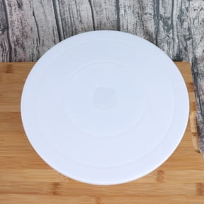 HAMPPLIES White Rotating Cake Stand with and Large Stable Base for Cake Decorating and Display