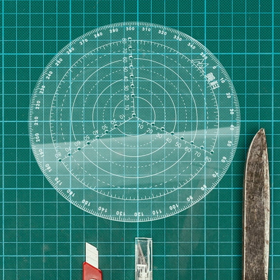 HAMPPLIES Wood Turning Tools Circular Center Finding Ruler 1Set with Transparent Plastic 11.8X11.8X0.4In