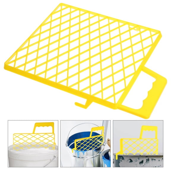 HAMPPLIES Home Use Yellow Plastic Paint Tray Grid with ABS Material Durable Painting Screen