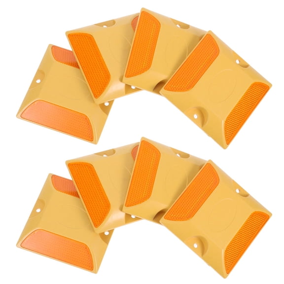 HAMPPLIES Yellow Plastic Double-Sided Reflective Road Markers Safety Reflectors