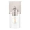 HAMPTON BAY - 5 in. 1-Light Brushed Nickel Wall Sconce with Clear Ribbed Glass Shade