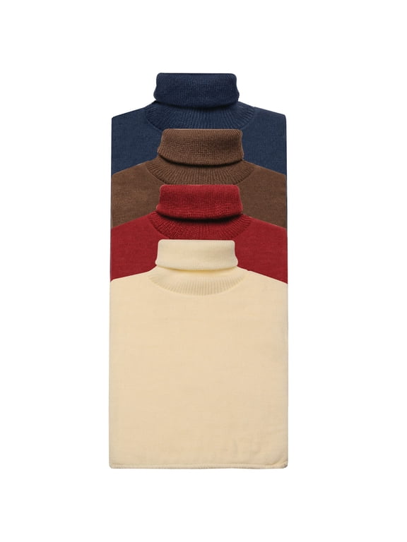 Unisex Fake Turtleneck Dickies Dickie Collar Set of 4 - Regular - Navy/Brown/Burgundy/Cream