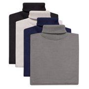 Hampton Direct Unisex Dickey Dickies, Mock Turtleneck Neck Gaiters, 4 Pack - XL/Plus Size - Navy/Gray/White/Black