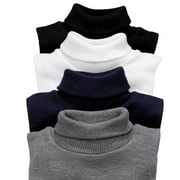 Hampton Direct Unisex Dickey Dickies, Mock Turtleneck Neck Gaiters, 4 Pack - XL/Plus Size - Navy/Gray/White/Black