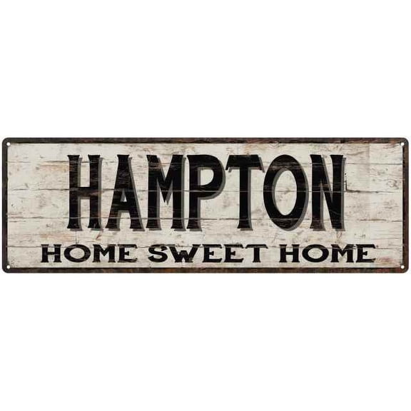HAMPTON Rustic Home Sweet Home Sign Gift 6x18 Metal Decor 106180084451