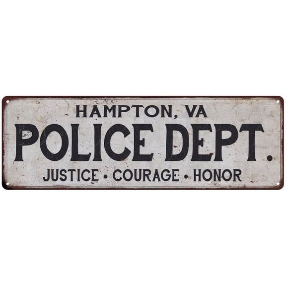 HAMPTON, VA POLICE DEPT. Home Decor Metal Sign Gift 6x18 106180012181