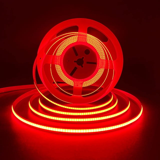HAMRVL COB LED Strip Lights Red,DC12V 16.4ft/5M 320leds/M CRI90 Bright