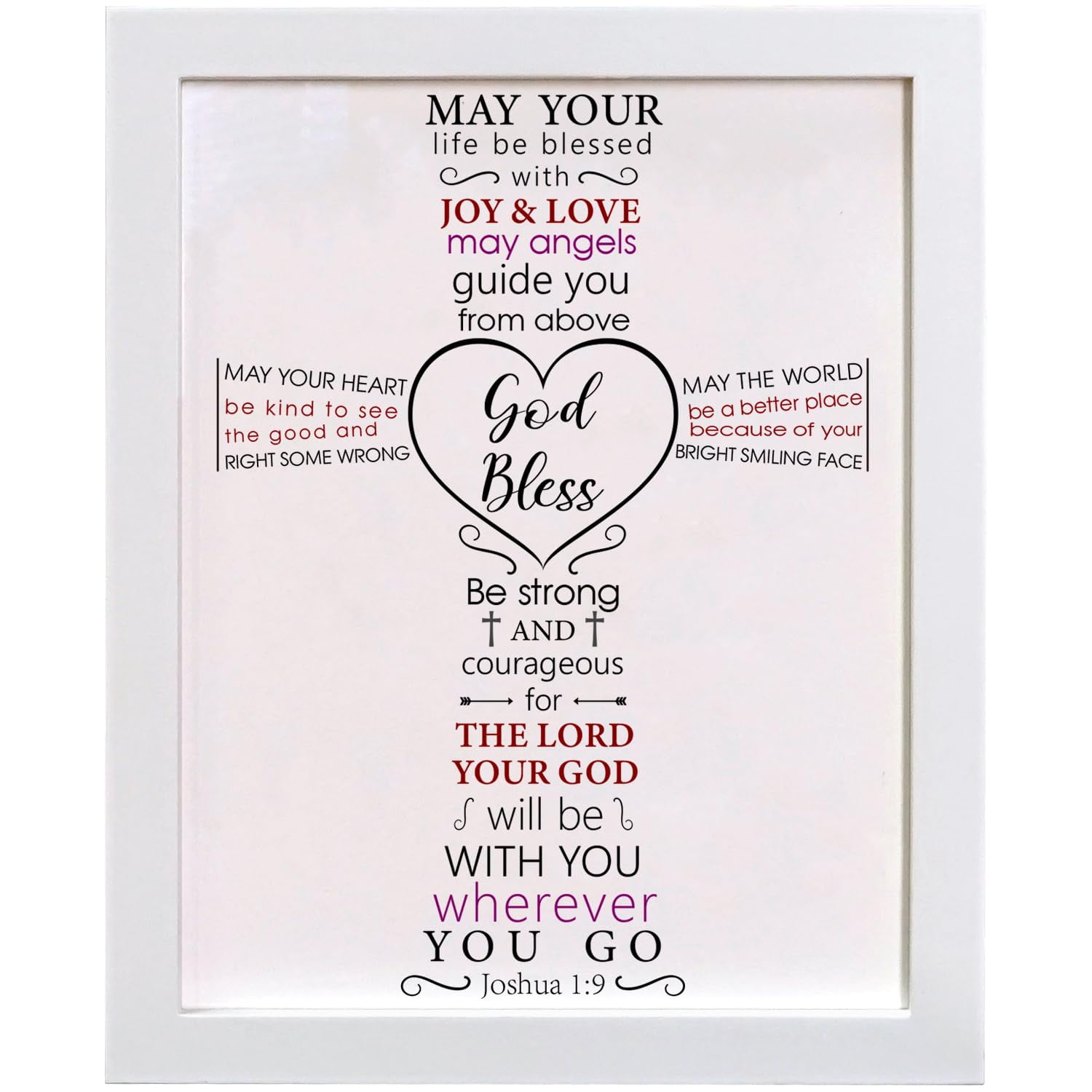 HAMUIERS Baby Baptism Gifts for Boy or Girl, Christening Gifts Baby Dedication Gift Baptism Frame God Bless Nursery Decor, White Frame - 02 RDD15