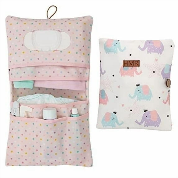 HAMUR HOME Baby Diaper Bag Organizer – Travel-Friendly, Compact & Foldable | Stroller Pouch for Newborn Essentials – Must-Have for Boys & Girls (Elephant)