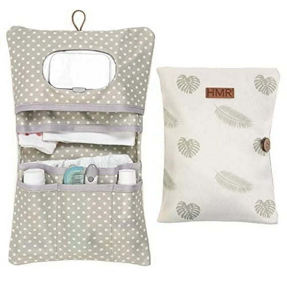 HAMUR HOME Baby Diaper Bag Organizer – Travel-Friendly, Compact & Foldable | Stroller Pouch for Newborn Essentials – Must-Have for Boys & Girls (Leaves)