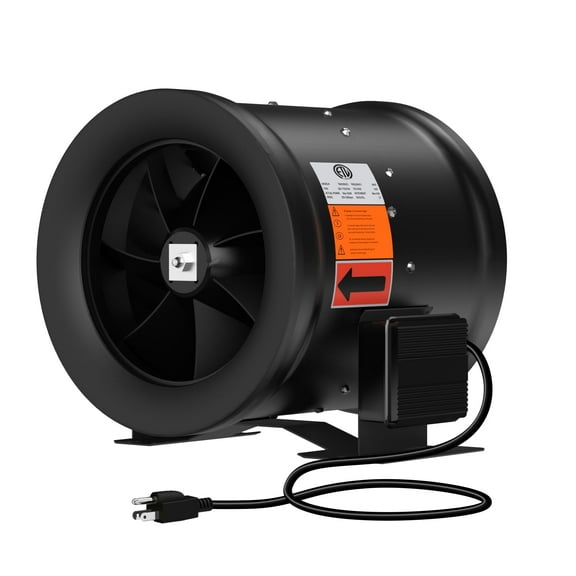 HAN'KITCHEN'LON' 12 Inch Duct Fan,1900 CFM Inline Fan Constant Speed - Ventilation Exhaust Fan for Heating Cooling Booster, Grow Tents, Hydroponics, NSK/SKF Bearings, ETL Listed