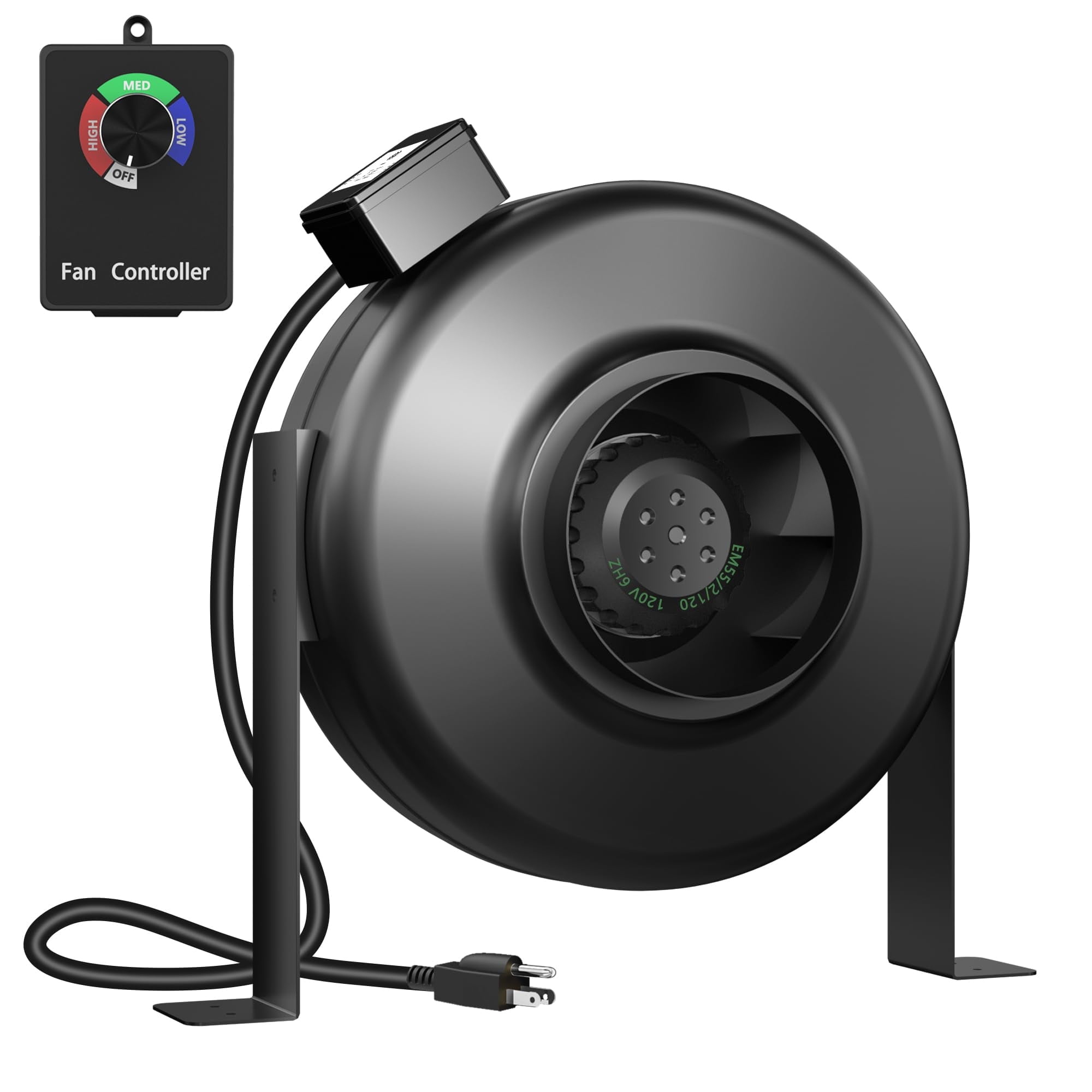 HAN'KITCHEN'LON'S 12 Inch Inline Duct Ventilator, 942 CFM Constant Speed Exhaust Fan for Grow Tent, Indoor Garden Airflow, ETL Certified without Speed Controller