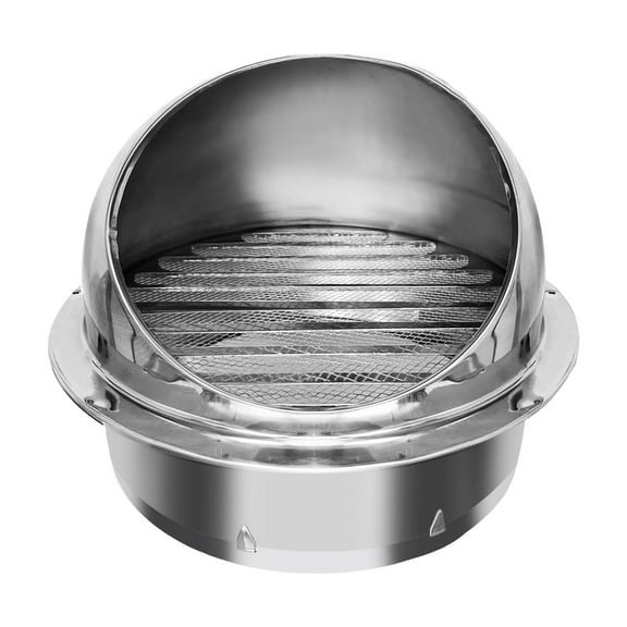 HAN'KITCHEN'LON'S 12-Inch Stainless Steel Dryer Vent Cover With Round Exhaust Grill, Wall Air Vent, Durable Hood For External Use