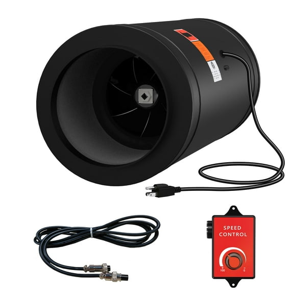 HAN'KITCHEN'LON'S 6 Inch Inline Duct Fan With Silencer And Speed Controller For Ventilation, Ideal For Grow Tents And Hydroponics ETL Certified