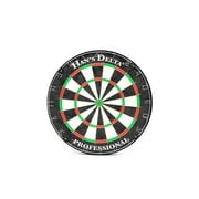 HANS DELTA Professional Regulation Steel Tip Bristle Dartboard Set, with Staple-Free Bullseye, High Tensile Steel Spider Wire, Moveable Numbers Ring, Includes 6 Steel Tip Darts