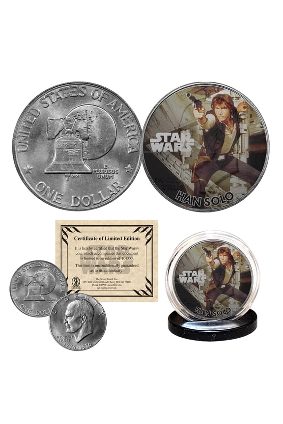 HAN SOLO - STAR WARS Officially Licensed 1976 Eisenhower IKE Dollar U.S. Coin
