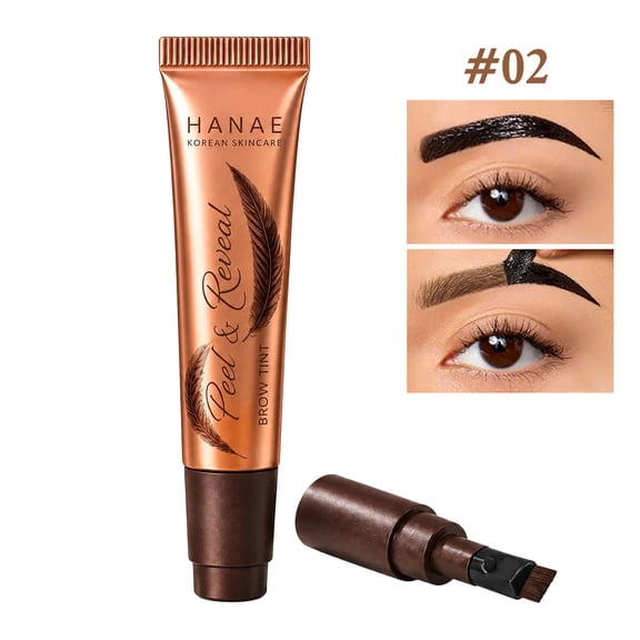 HANAE Peel Off Eyebrow Gel – Long-Lasting Brow Tint with Precision Angled Applicator, Natural Defined Peel-Off Brow Stain for Everyday Makeup (#2, 1PCS)