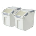 thumbnail image 1 of HANAMYA 10L Rice Storage Container with Measuring Cup, White (Set of 2), 1 of 9