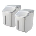 thumbnail image 1 of HANAMYA 30 LB Rice Storage Plastic Container with Measuring Cup 2 Set in White, 1 of 9