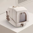 thumbnail image 1 of HANAMYA Large Cat Litter Box with Scoop, Front Entry, Khaki, 1 of 10
