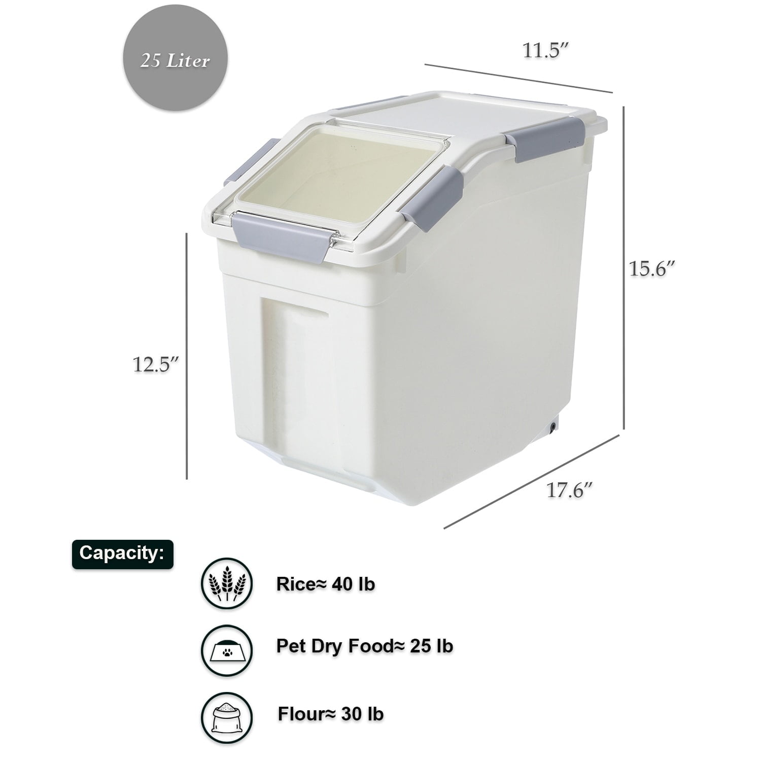 HANAMYA Rice Storage Container with Measuring Cup Grain Pet Food