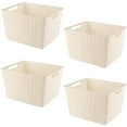 thumbnail image 1 of HANAMYA Storage Basket Organizer with Handle 17 Liter in Beige (Set of 4), 1 of 7