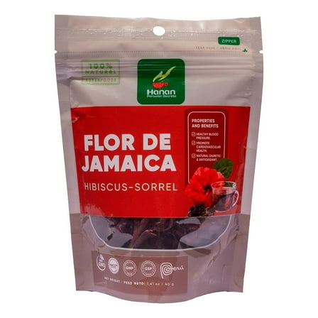 HANAN PERUVIAN SECRETS Jamaica Flower or Hibiscus|100% Hibiscus-Sorrel/Flor de Jamaica|Traditionally Used to Maintain Healthy Cholesterol, Liver Cleanser, Relieve Sore Throat-1.41 oz / 40g-Pack of 12