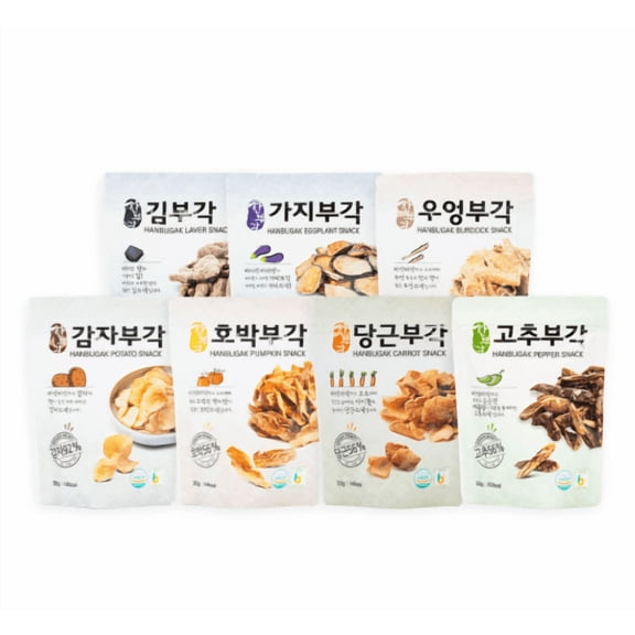 HANBUGAK 100% Korean Traditional Vegetable Chips Bugak, Fried & Baked Crispy Snack, 7 Options, 1EA 30g 1.06 oz (Carrot)