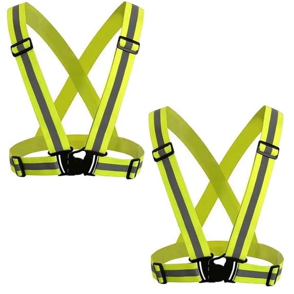 HANCELANT 2 Piece Adjustable Safety Security High Visibility Reflective Vest Gear Stripes Jacket