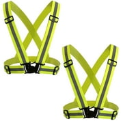 HANCELANT 2 Piece Adjustable Safety Security High Visibility Reflective Vest Gear Stripes Jacket