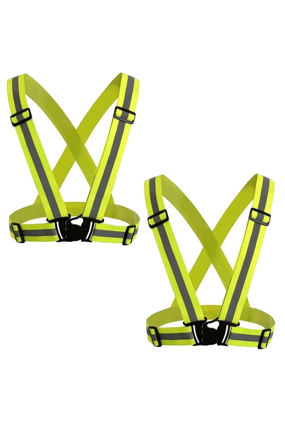 2 Piece Adjustable Safety Security High Visibility Reflective Vest Gear Stripes Jacket