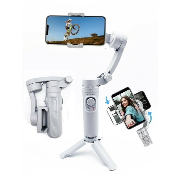 HANCELANT HQ3 SK062 Smartphone Stabilizer, 3-Axis Foldable Pocket Gimbal, Stable Perfect Selfies, Smooth Video, Compatible with iPhone and Android