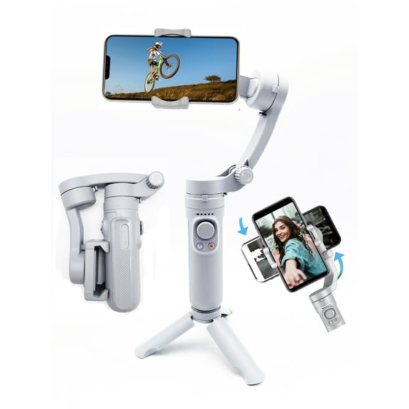 HANCELANT HQ3 SK062 Smartphone Stabilizer, 3-Axis Foldable Pocket Gimbal, Stable Perfect Selfies, Smooth Video, Compatible with iPhone and Android