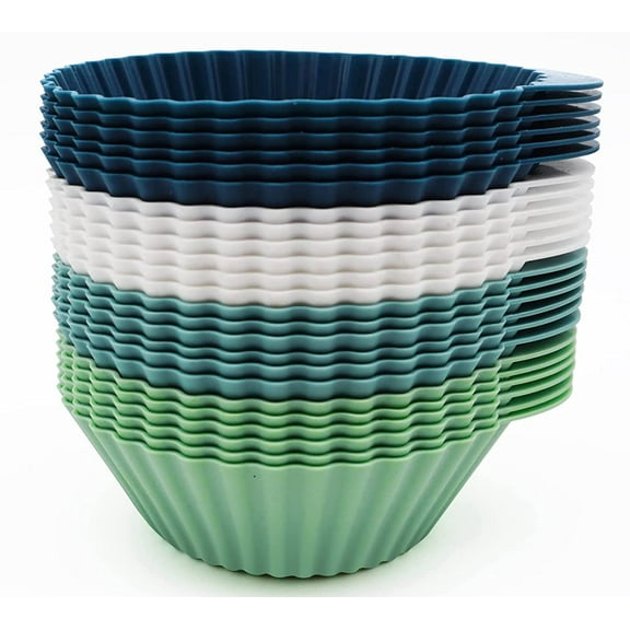 HANCELANT Reusable Silicone Baking Cups, Food Grade, Non-Toxic, BPA Free, Dishwasher Safe , 24PCS