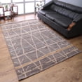 thumbnail image 1 of HAND KNOTTED WOOL CONTEMPORARY MODERN AREA RUGS - 5'x8', Rectangle Shape, Brown Color, Classic Traditional Design, Low Pile Handmade Area Rugs for Living Room, Bed Room (N00906), 1 of 8