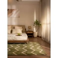 thumbnail image 1 of HAND KNOTTED WOOL GEOMETRIC MODERN AREA RUGS - 10'x14', Rectangle Shape, Green Beige Color, Classic Traditional Design, Low Pile Handmade Area Rugs for Living Room, Bed Room (N01052), 1 of 10