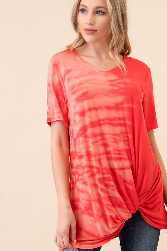 HAND MADE TIE DYE V-NECK TOP