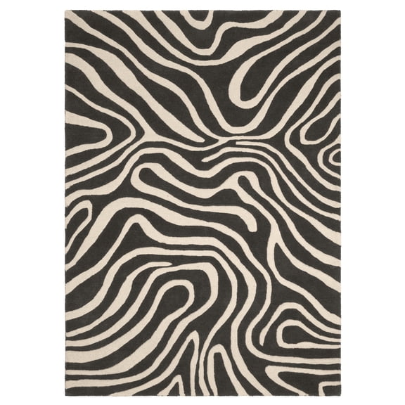 Temi Coker for Walmart Hand Tufted Area Rug, 5' x 7', Black and White